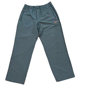 Nike Grey Track Pants Large Elastic‎ Waist Ripcord Bottom Athletic Running Gym